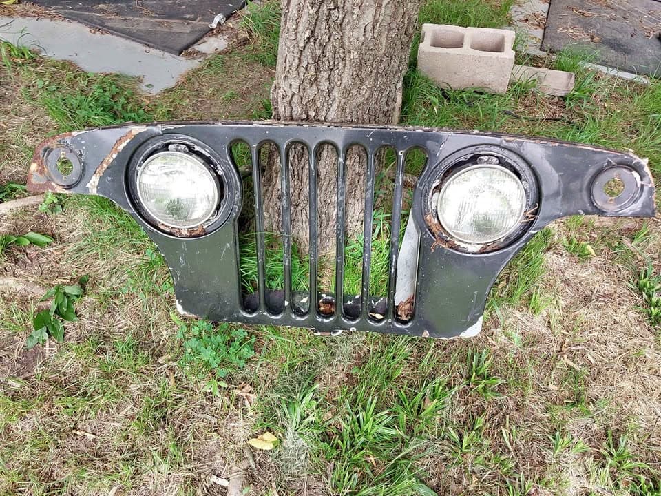 Vintage Jeep Jeepster Commando Front Grill With Light Assembly
